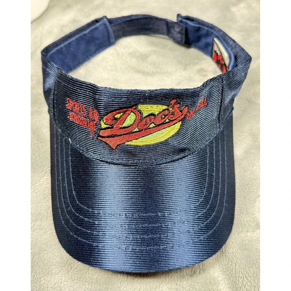 Docs Sports Bar Rock and Roll Visor Hat Snapback Navy Corduroy